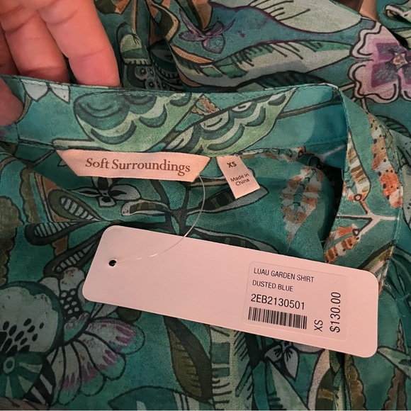 NWT SOFT SURROUNDINGS Luau Garden Tunic Shirt with matching camisole size XS - Picture 10 of 12